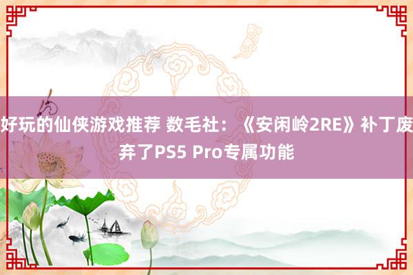 好玩的仙侠游戏推荐 数毛社：《安闲岭2RE》补丁废弃了PS5 Pro专属功能