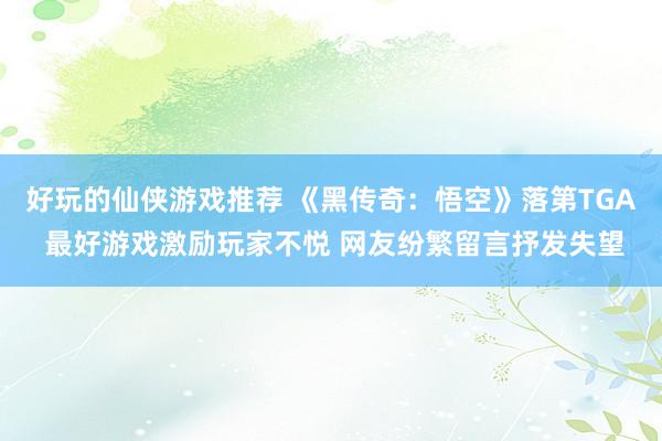 好玩的仙侠游戏推荐 《黑传奇：悟空》落第TGA 最好游戏激励玩家不悦 网友纷繁留言抒发失望