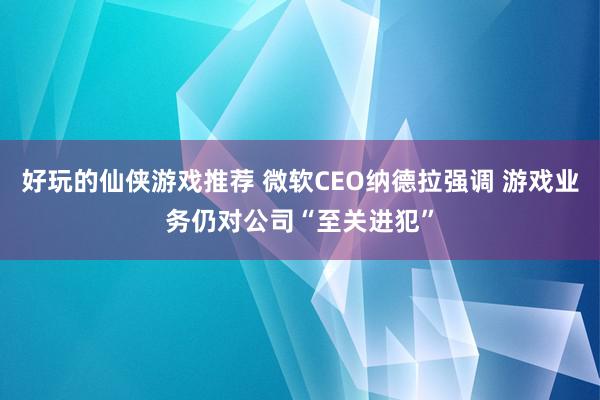 好玩的仙侠游戏推荐 微软CEO纳德拉强调 游戏业务仍对公司“至关进犯”